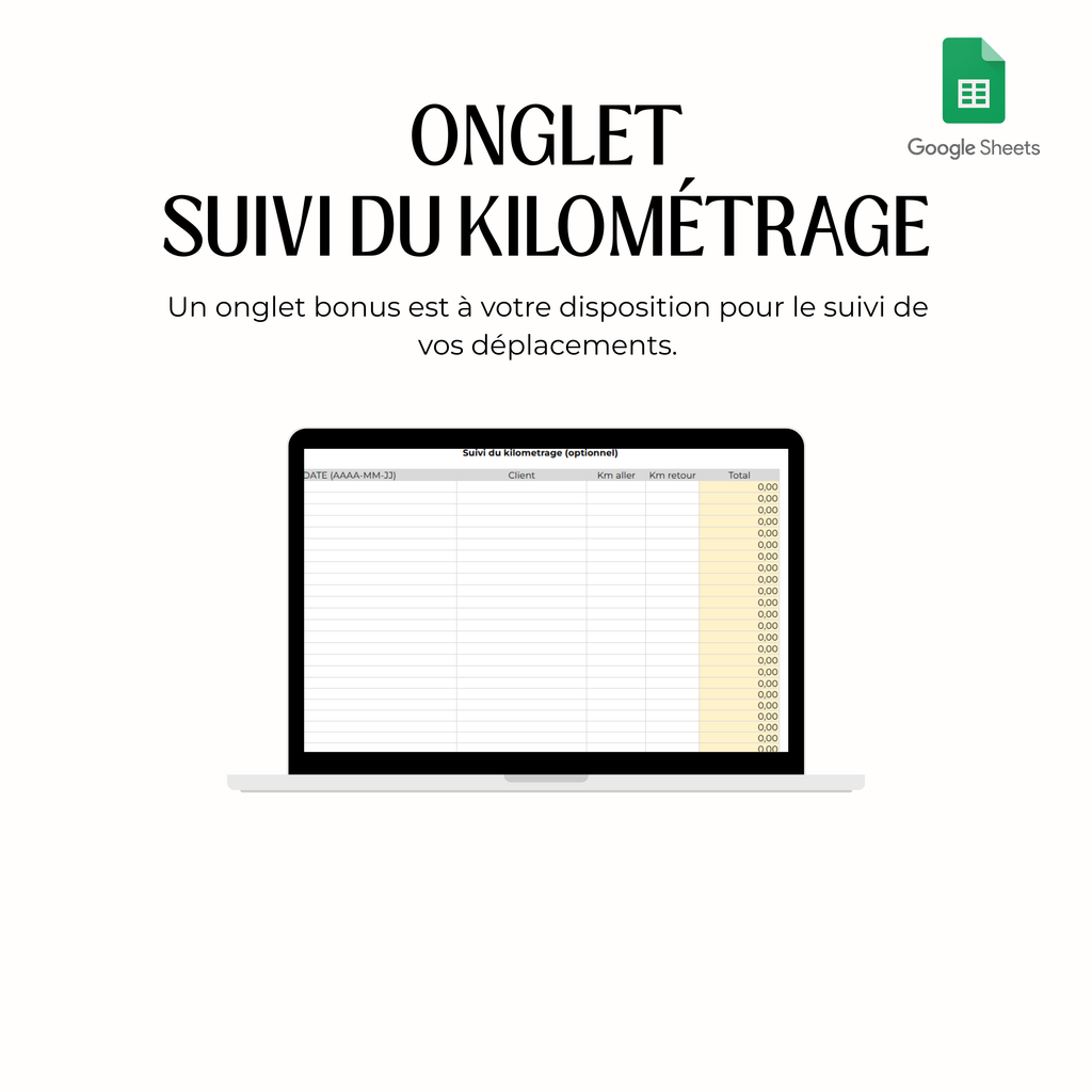 Google Sheets sans taxes – Comptabilité pour travailleurs autonomes (Services professionnels)