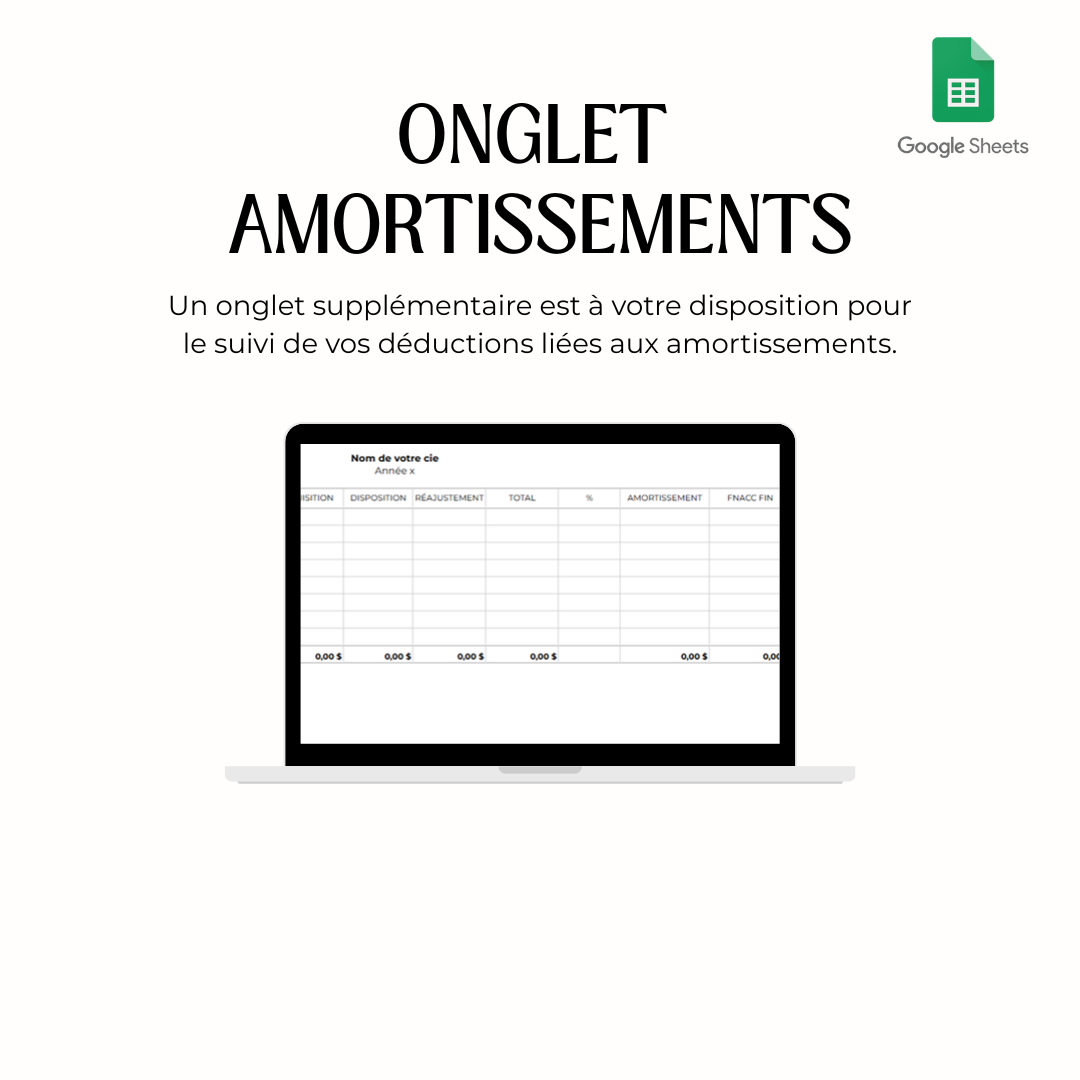 Google Sheets avec taxes – Comptabilité pour terres à bois et des activités forestières