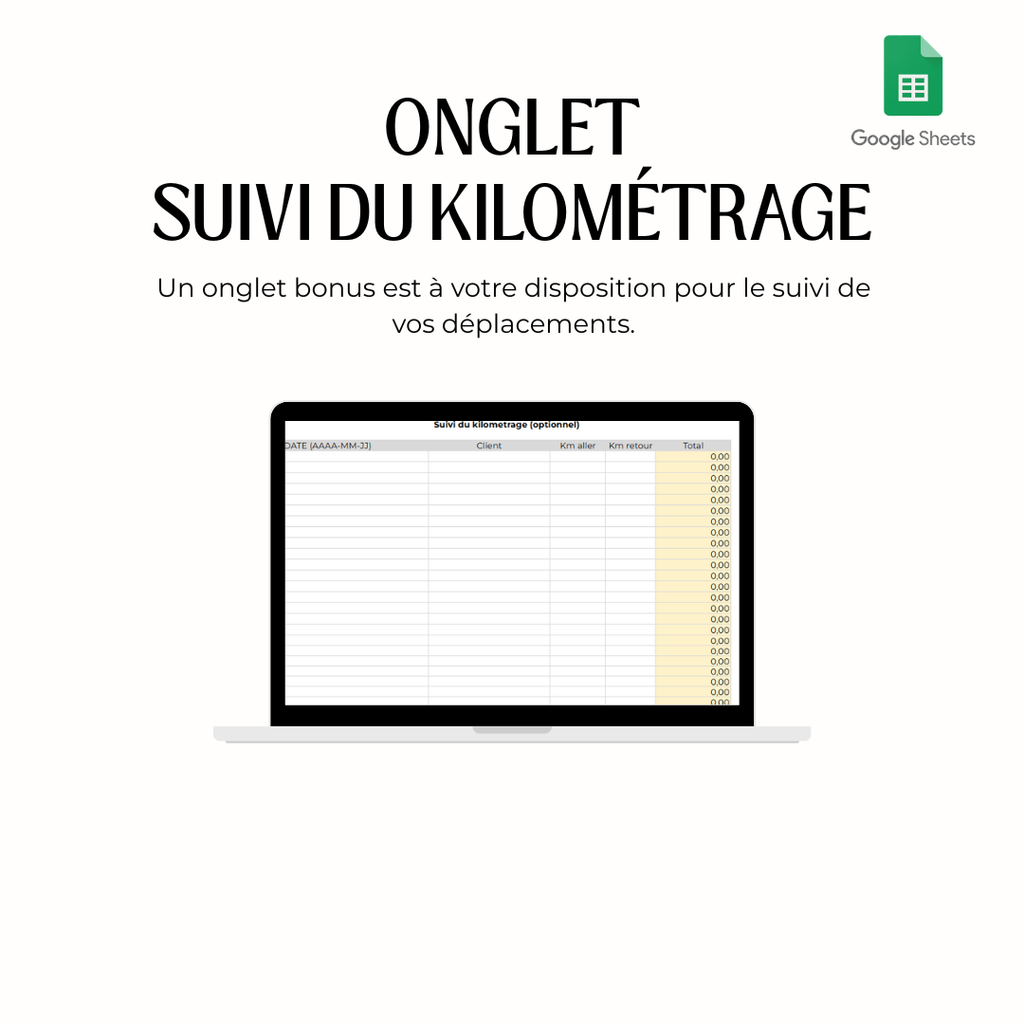 Google Sheets avec taxes – Comptabilité pour travailleurs autonomes (Services professionnels)